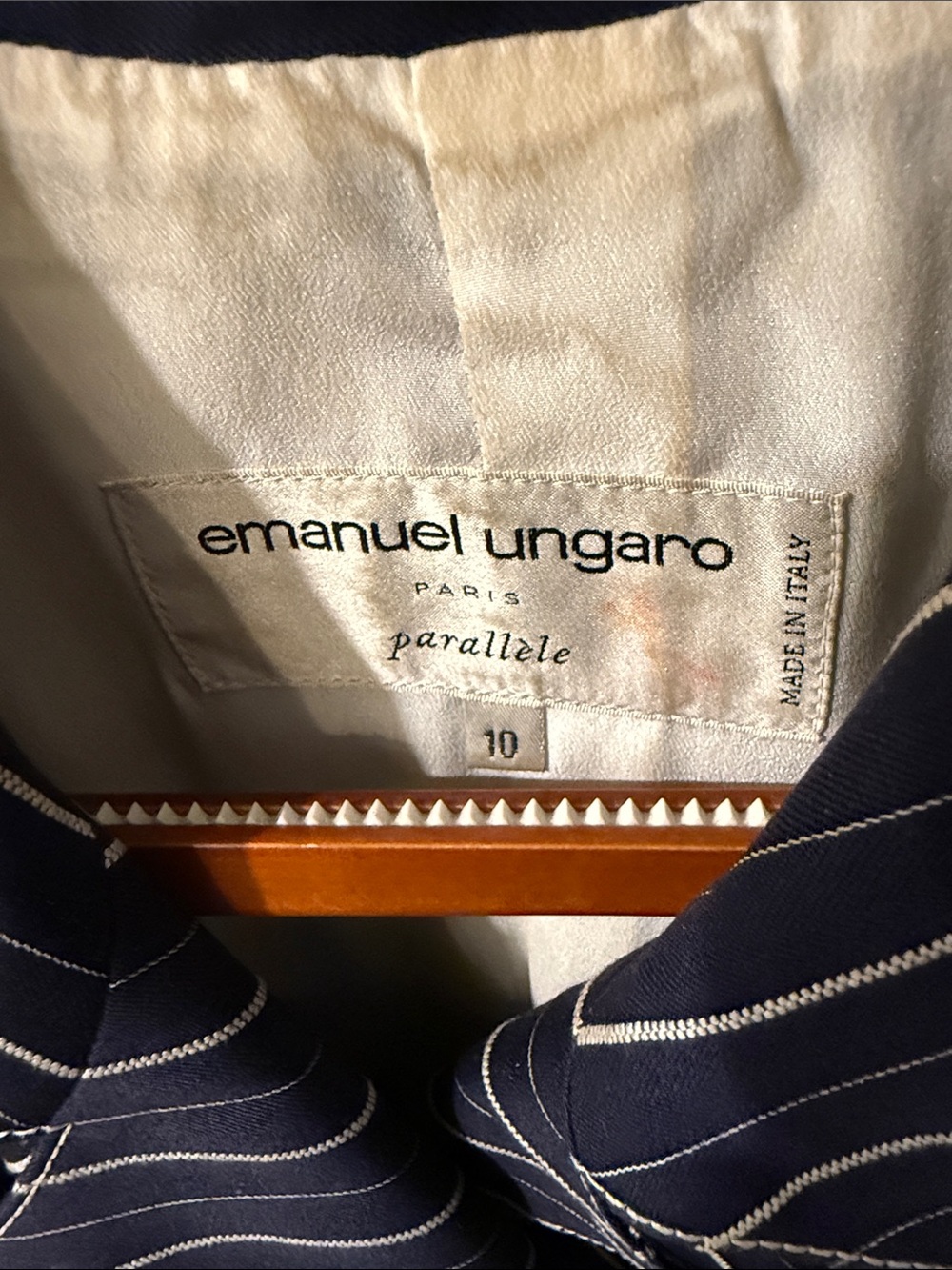 Emanuel Ungaro Navy Pinstripe Suit Jacket